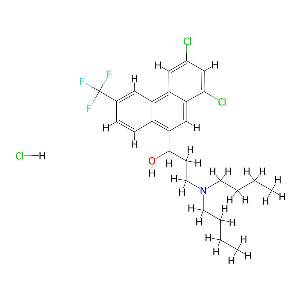 (+-)-Halofantrine hydrochloride molecular structure, CAS 36167-63-2