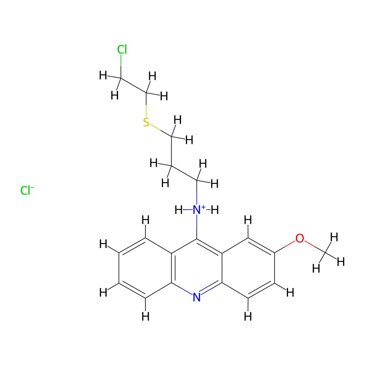 9-Acridinamine, N-(3-((2-chloroethyl)thio)propyl)-2-methoxy-, hydrochloride molecular structure, CAS 36167-70-1
