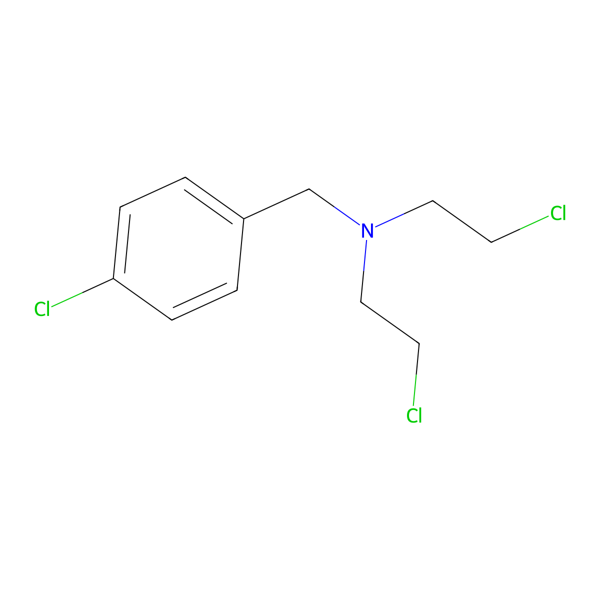 Benzylamine, N,N-bis(2-chloroethyl)-p-chloro- molecular structure, CAS 36167-84-7