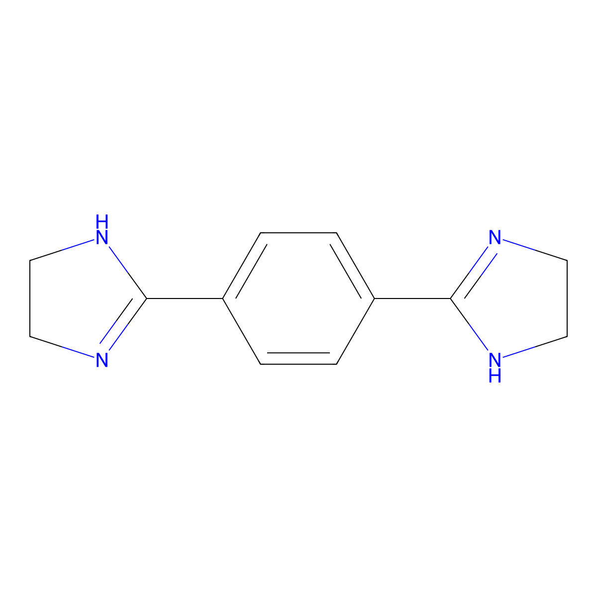 2,2'-(1,4-Phenylene)bis(4,5-dihydro-1H-imidazole) molecular structure, CAS 3617-11-6