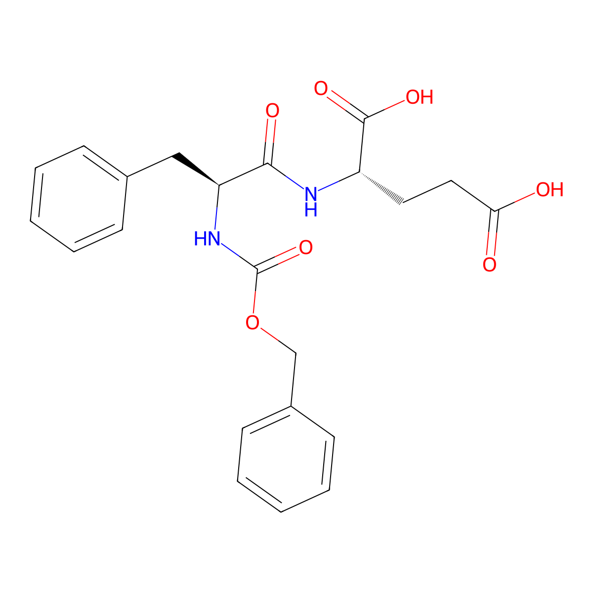 N-(N-((Phenylmethoxy)carbonyl)-L-phenylalanyl)-L-glutamic acid molecular structure, CAS 3617-46-7