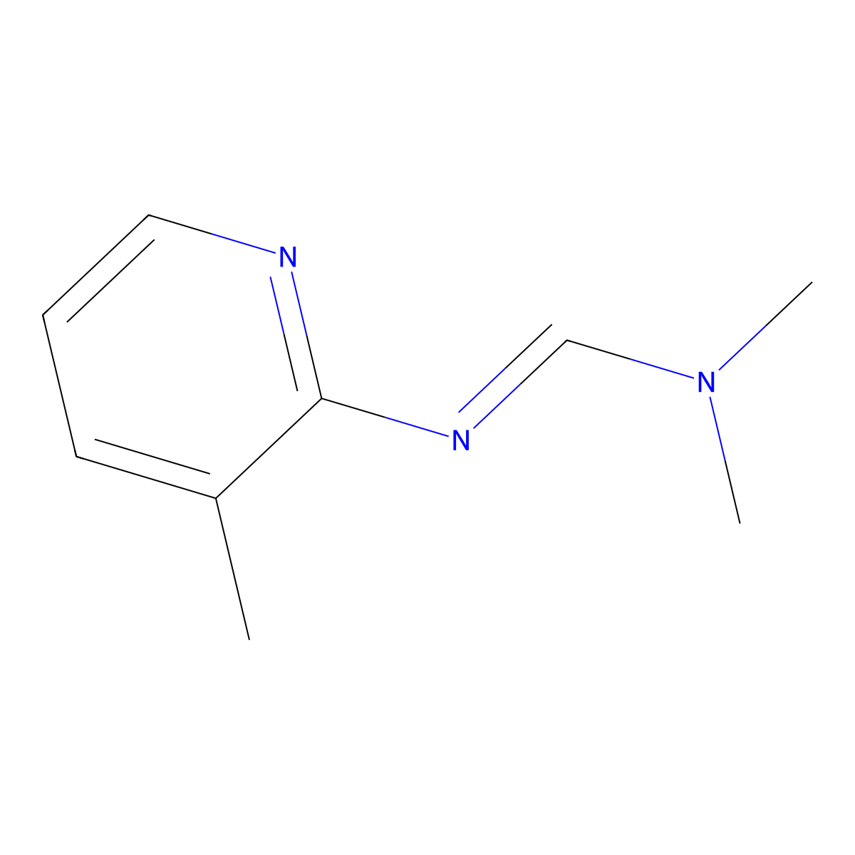 N,N-Dimethyl-N'-(3-methylpyridin-2-yl)formimidamide molecular structure, CAS 36172-55-1
