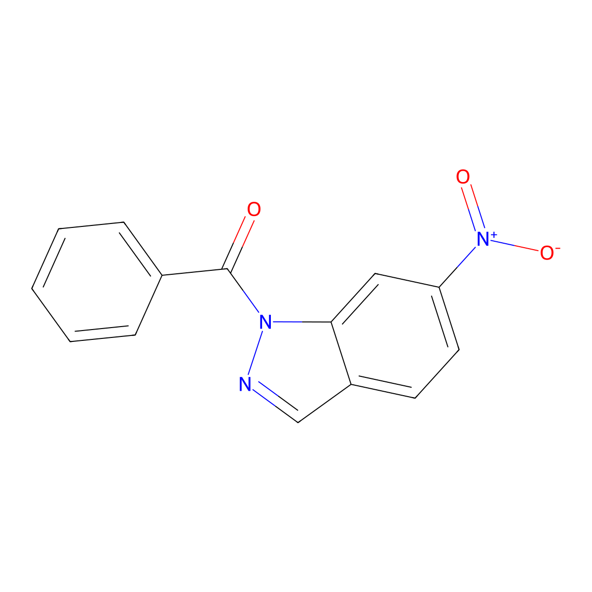 1H-Indazole, 1-benzoyl-6-nitro- molecular structure, CAS 36174-00-2