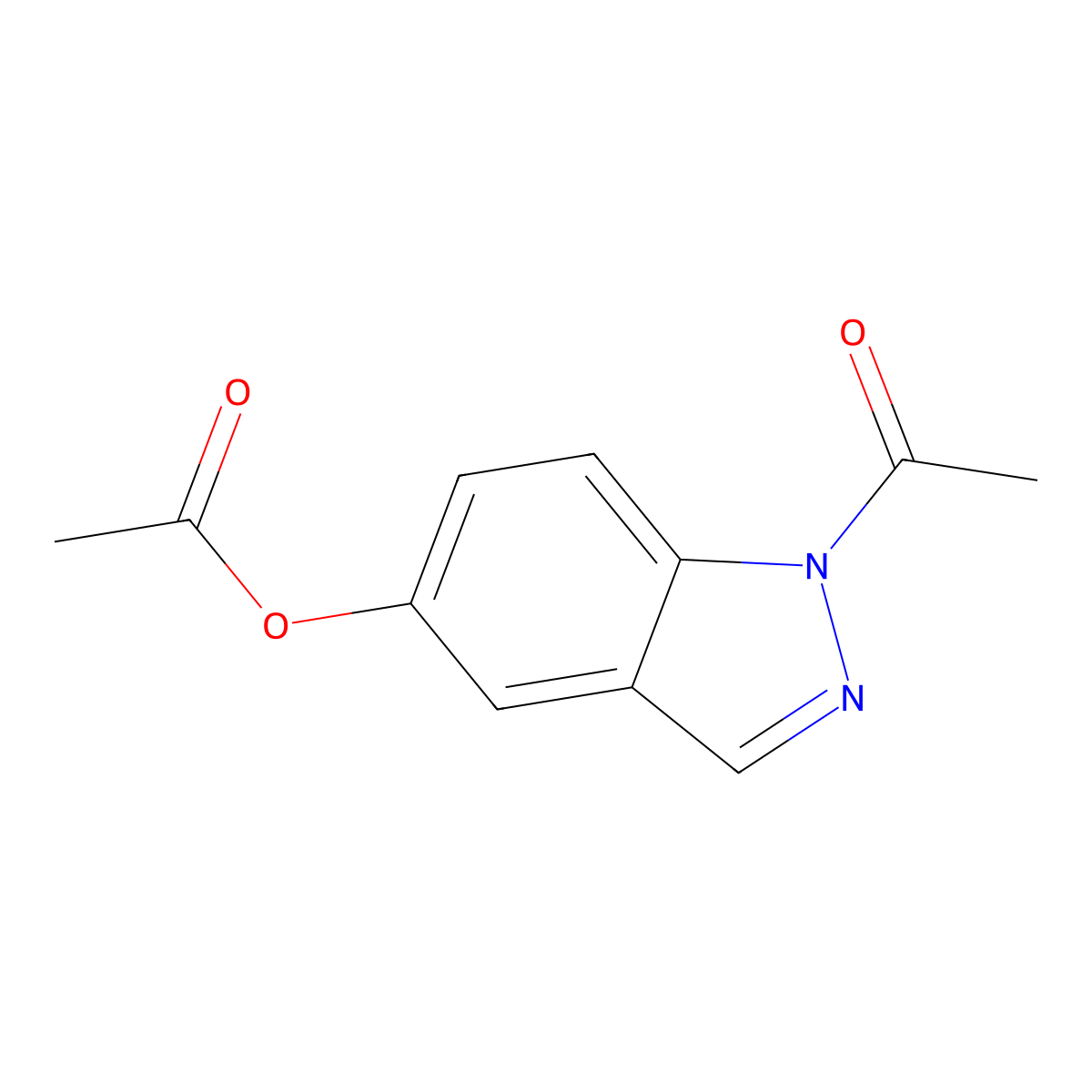 1H-Indazol-5-ol, 1-acetyl-, acetate (ester) molecular structure, CAS 36174-07-9
