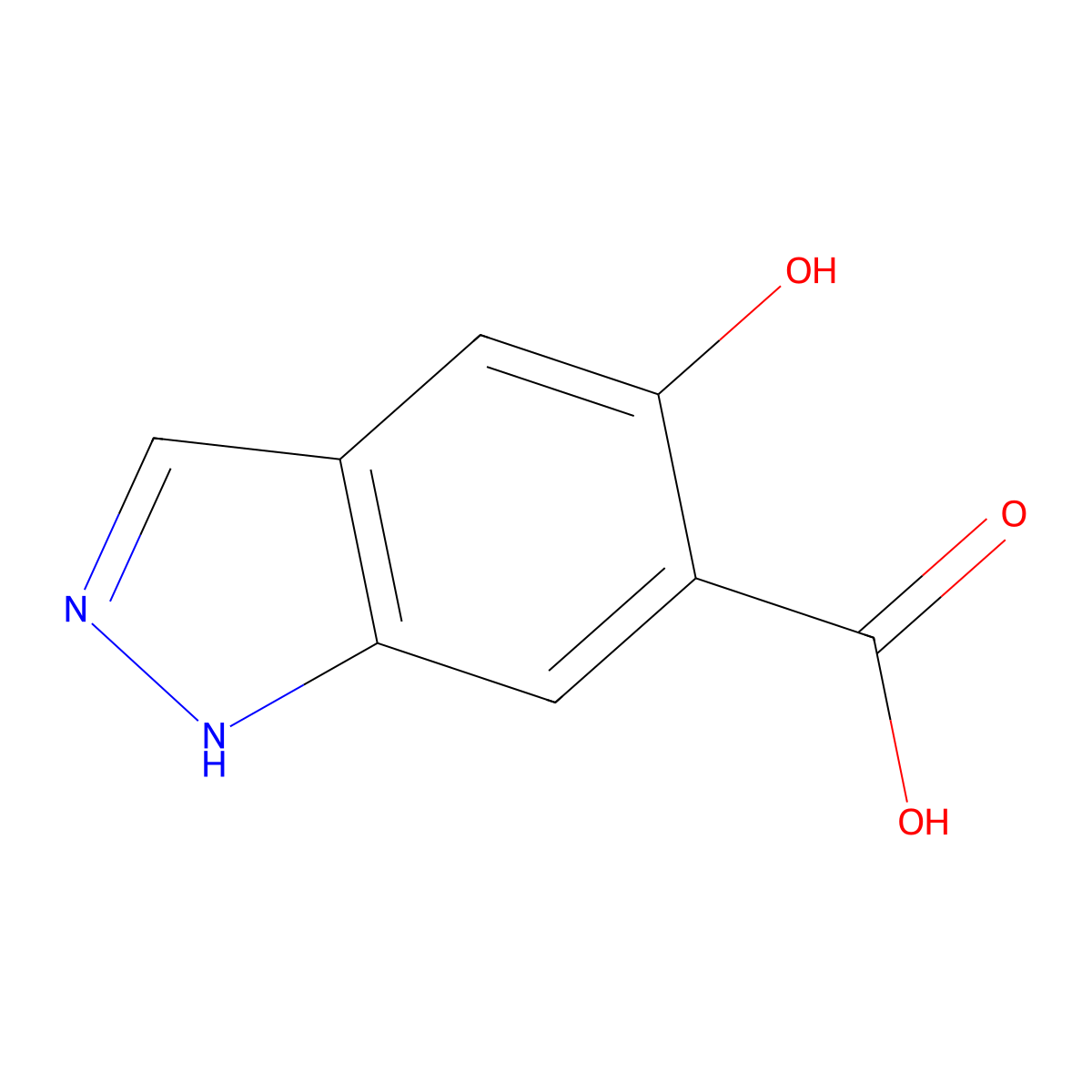 5-Hydroxy-1H-indazole-6-carboxylic acid molecular structure, CAS 36174-09-1