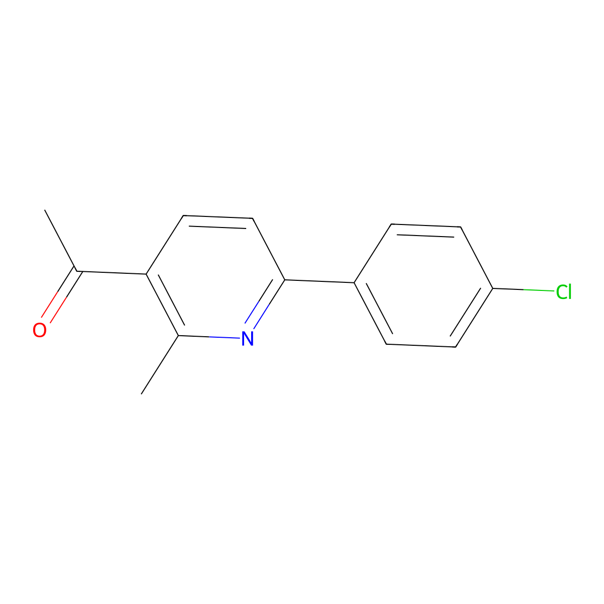 1-(6-(4-Chlorophenyl)-2-methyl-3-pyridinyl)-ethanone molecular structure, CAS 36175-15-2