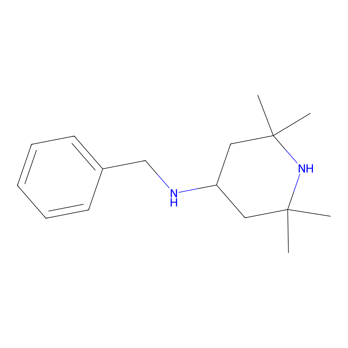 Benzyl-(2,2,6,6-tetramethyl-piperidin-4-yl)-amine molecular structure, CAS 36177-91-0
