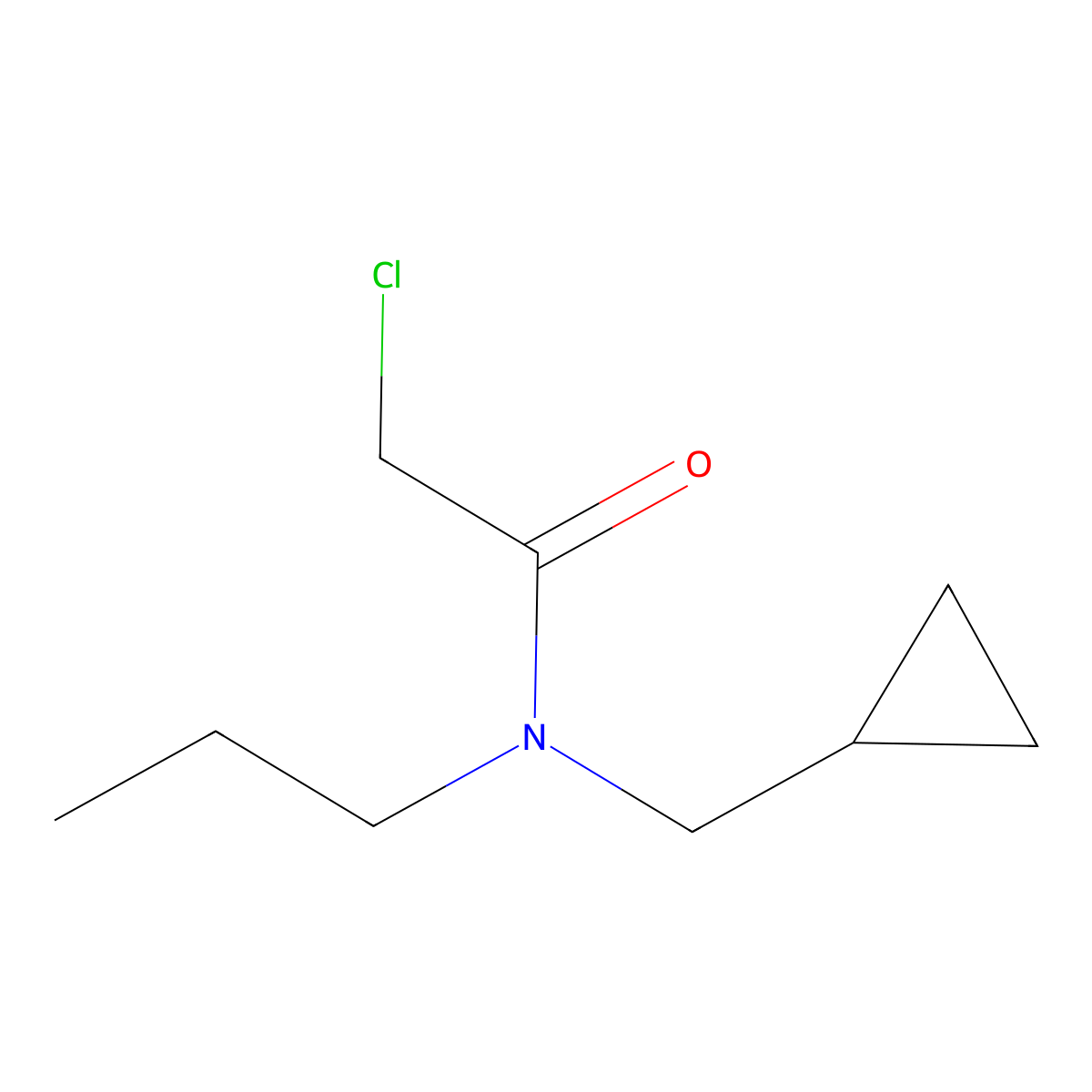 2-chloro-N-(cyclopropylmethyl)-N-propylacetamide molecular structure, CAS 36178-56-0
