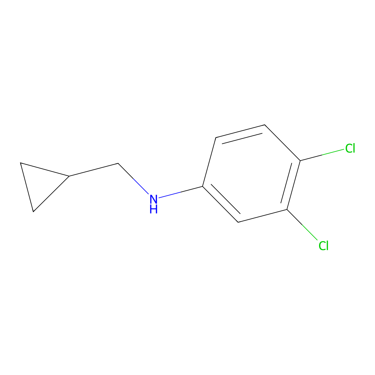 3,4-dichloro-N-(cyclopropylmethyl)aniline molecular structure, CAS 36178-61-7