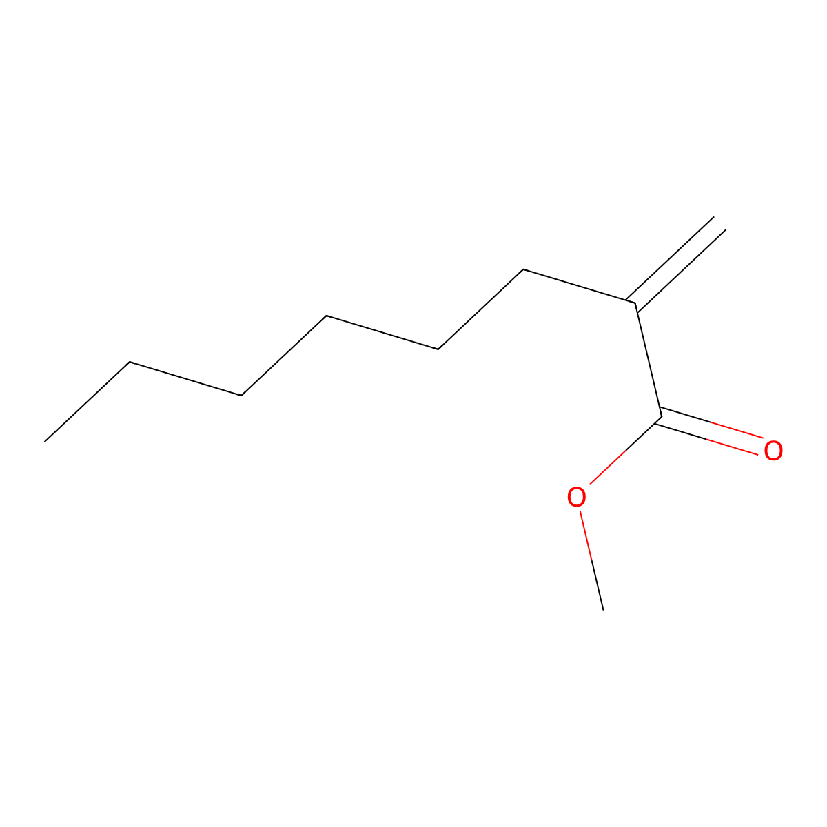 Methyl 2-methylideneoctanoate molecular structure, CAS 3618-40-4