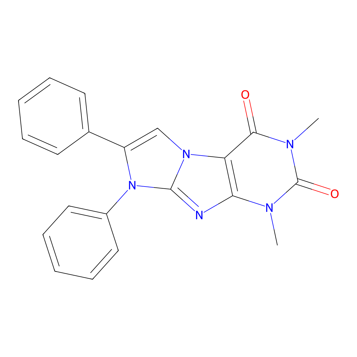 1,3-Dimethyl-7,8-diphenyl-1H-imidazo[2,1-f]purine-2,4(3H,8H)-dione molecular structure, CAS 36184-12-0