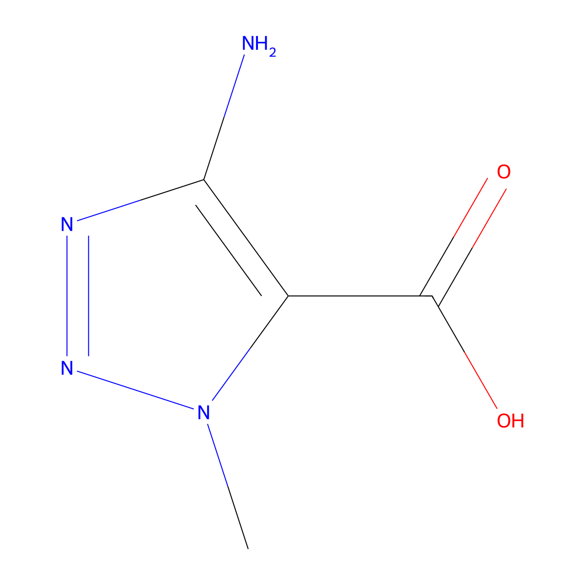 4-amino-1-methyl-1H-1,2,3-triazole-5-carboxylic acid molecular structure, CAS 36185-81-6