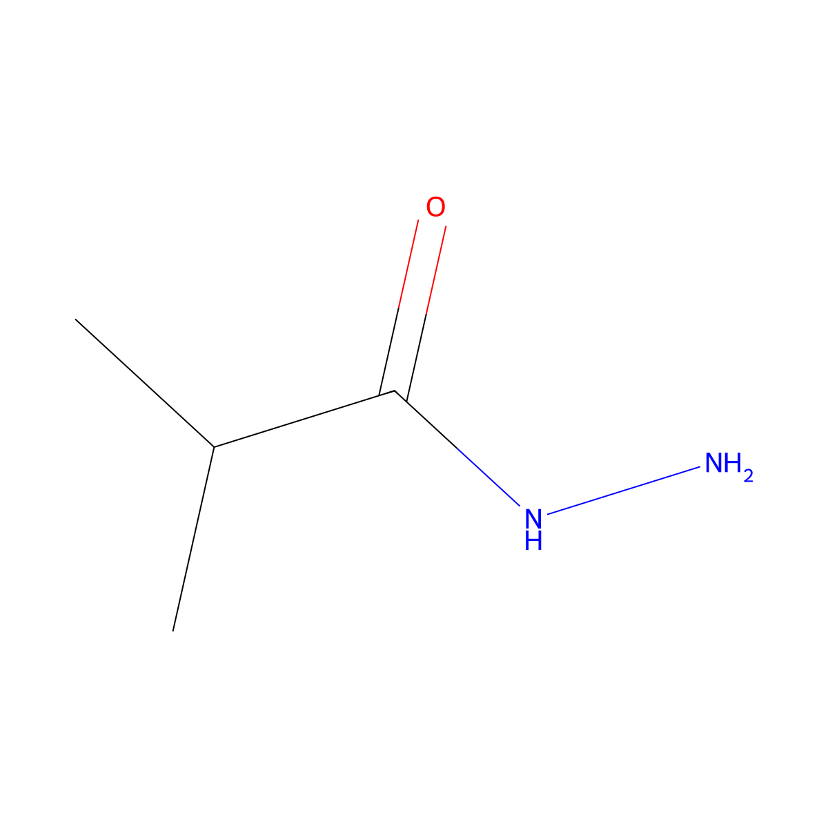 2-Methylpropanehydrazide molecular structure, CAS 3619-17-8