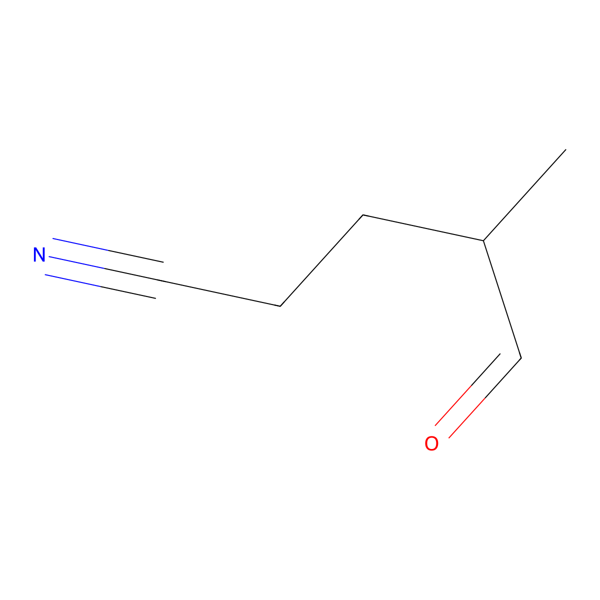 4-Methyl-5-oxopentanenitrile molecular structure, CAS 3619-38-3