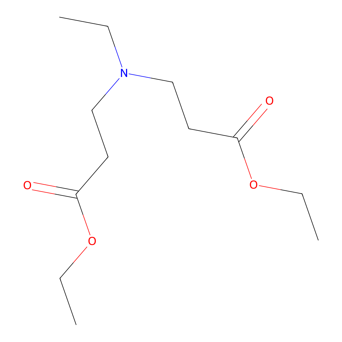 Ethyl 3-[(3-ethoxy-3-oxopropyl)-ethylamino]propanoate molecular structure, CAS 3619-64-5