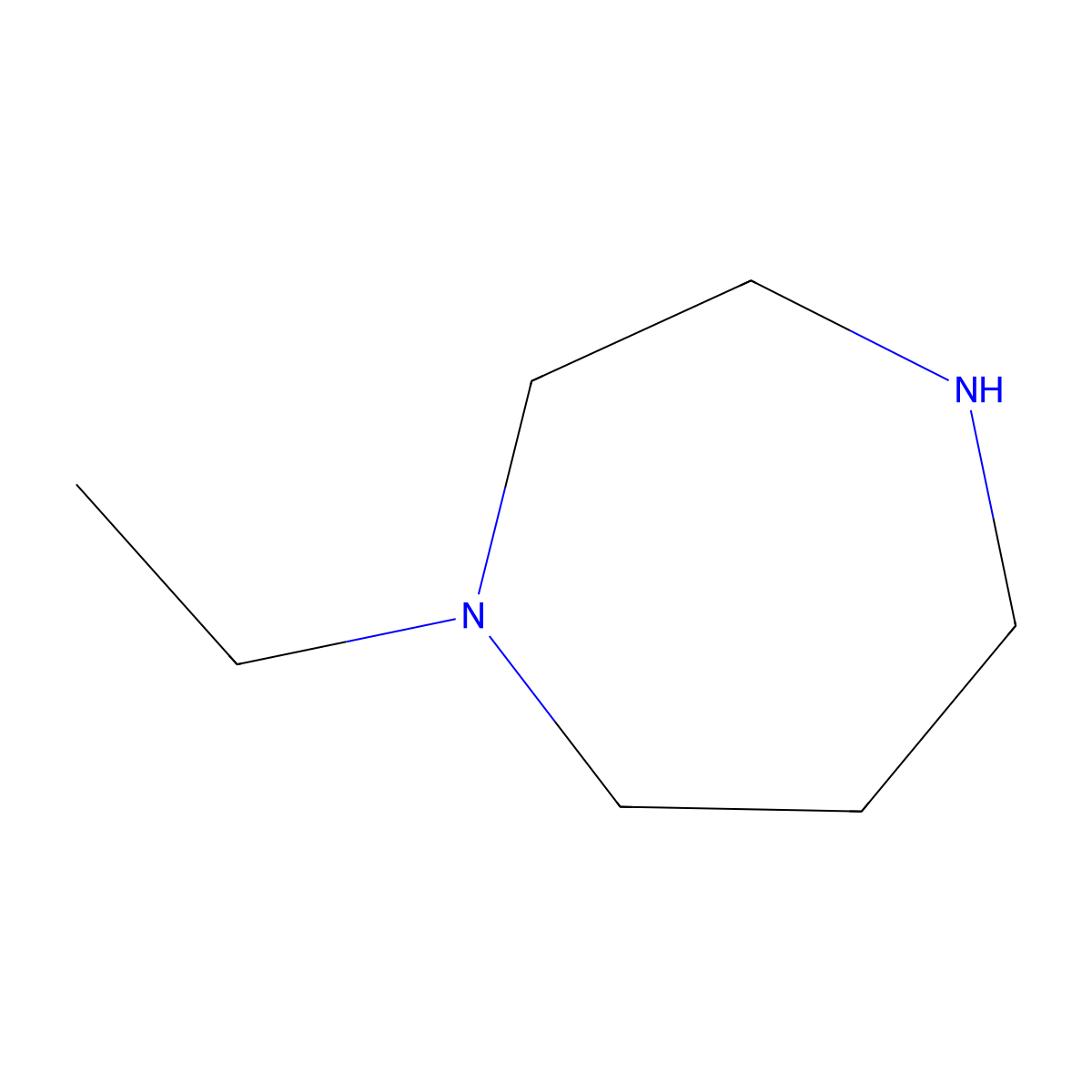 1-Ethyl-1,4-diazepane molecular structure, CAS 3619-73-6