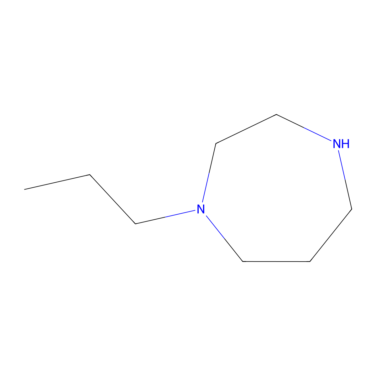 1-Propyl-1,4-diazepane molecular structure, CAS 3619-74-7