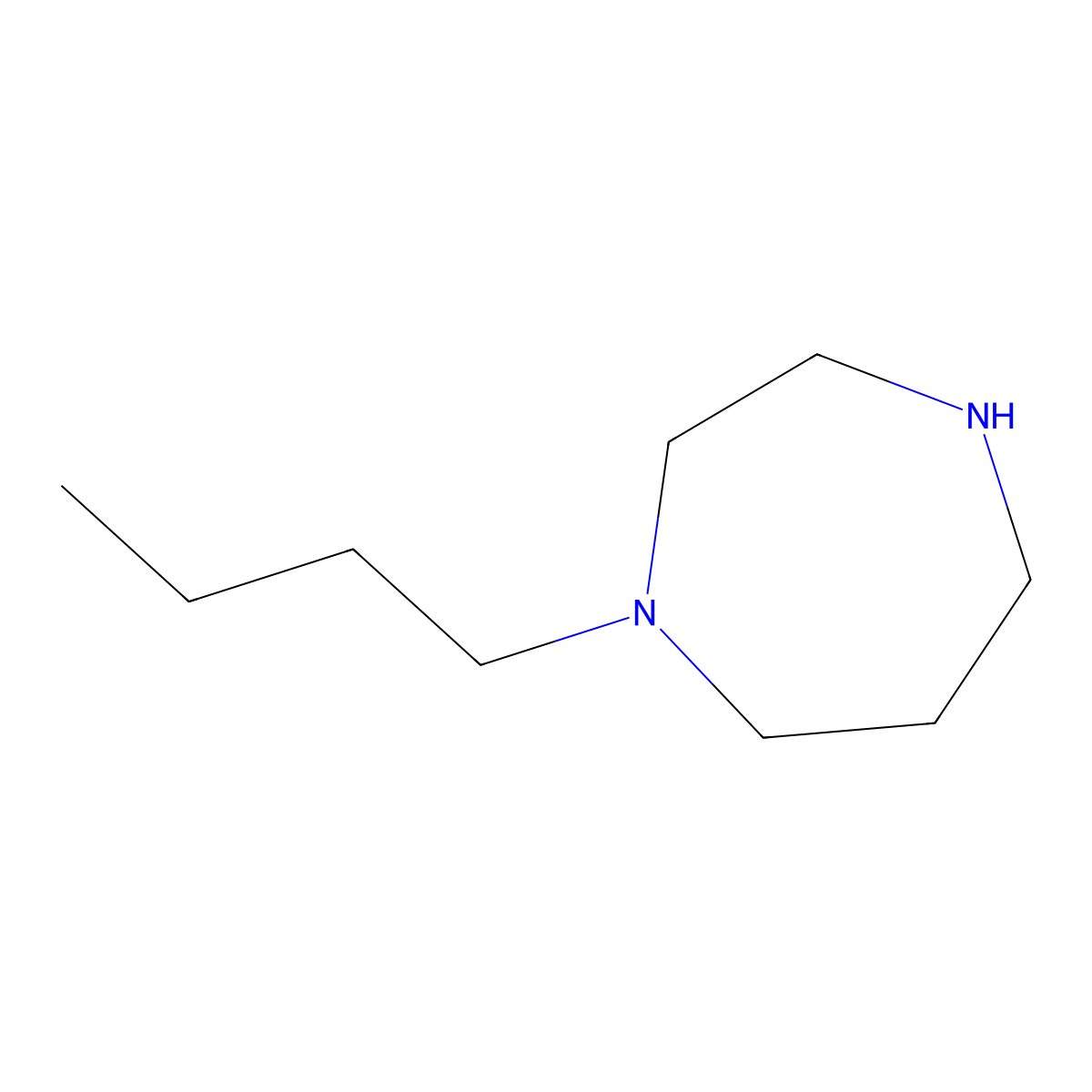 1-Butyl-1,4-diazepane molecular structure, CAS 3619-75-8