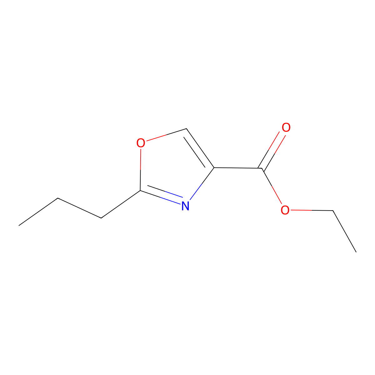 Ethyl 2-propyloxazole-4-carboxylate molecular structure, CAS 36190-02-0