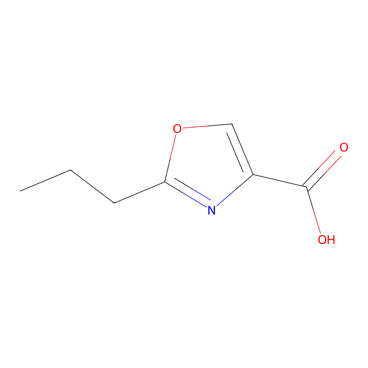 2-Propyl-1,3-oxazole-4-carboxylic acid molecular structure, CAS 36190-03-1