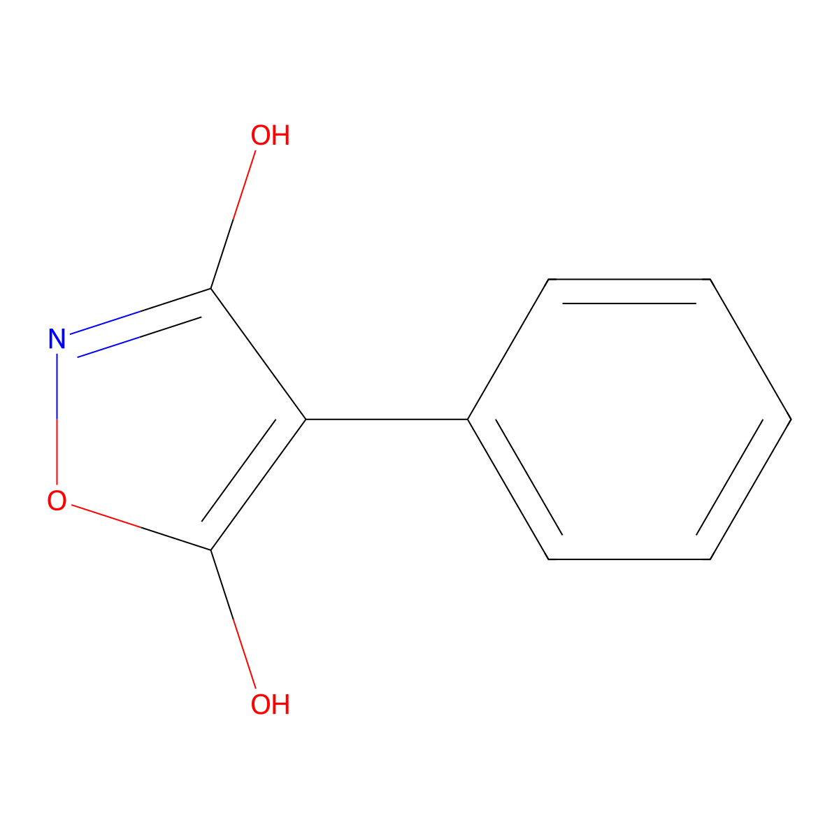 4-Phenylisoxazole-3,5-diol molecular structure, CAS 36190-14-4