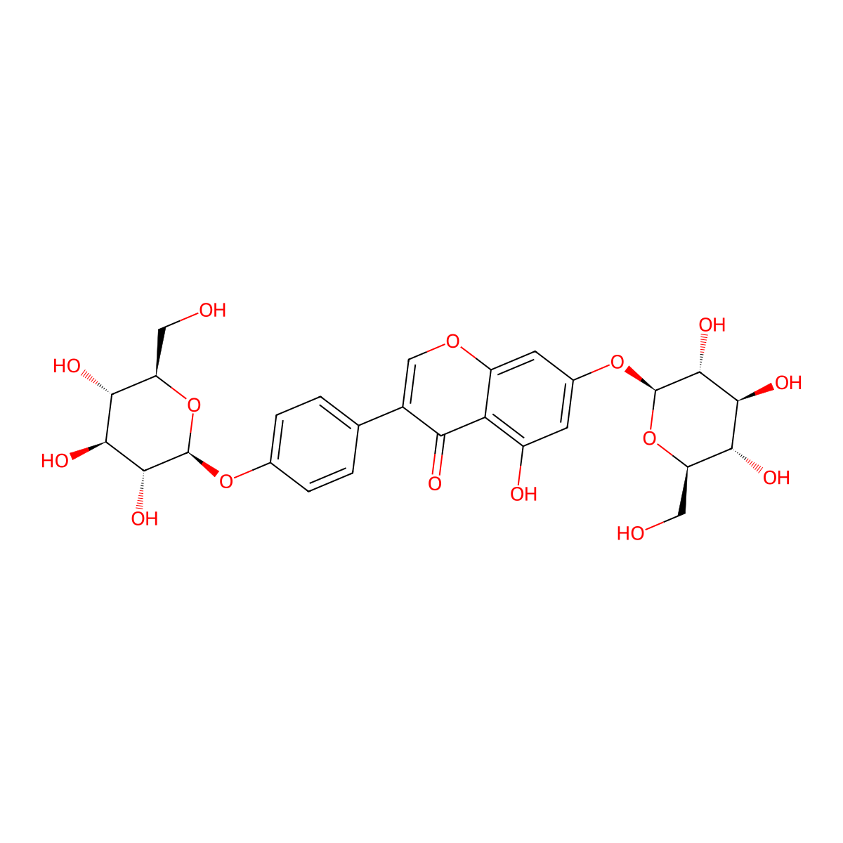 Genistein 7,4'-di-O-beta-D-glucopyranoside molecular structure, CAS 36190-98-4