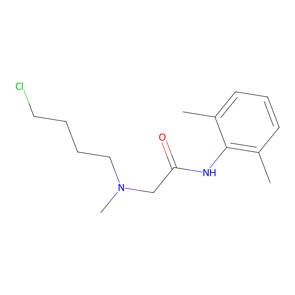 2-[4-chlorobutyl(methyl)amino]-N-(2,6-dimethylphenyl)acetamide molecular structure, CAS 36191-21-6