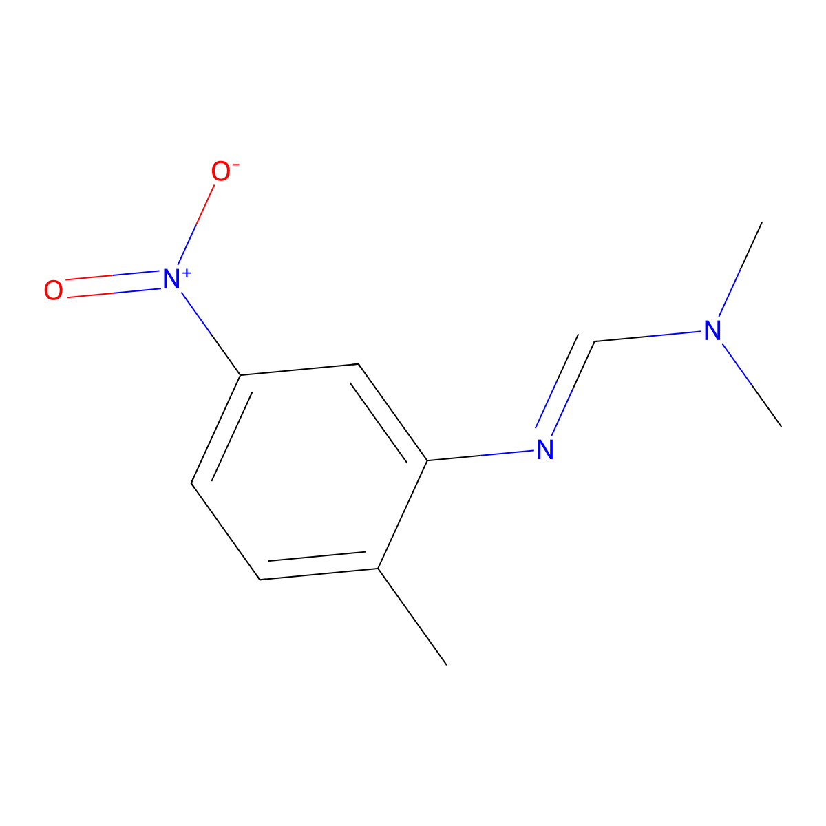 N,N-Dimethyl-N'-(2-methyl-5-nitrophenyl)methanimidamide molecular structure, CAS 36192-16-2