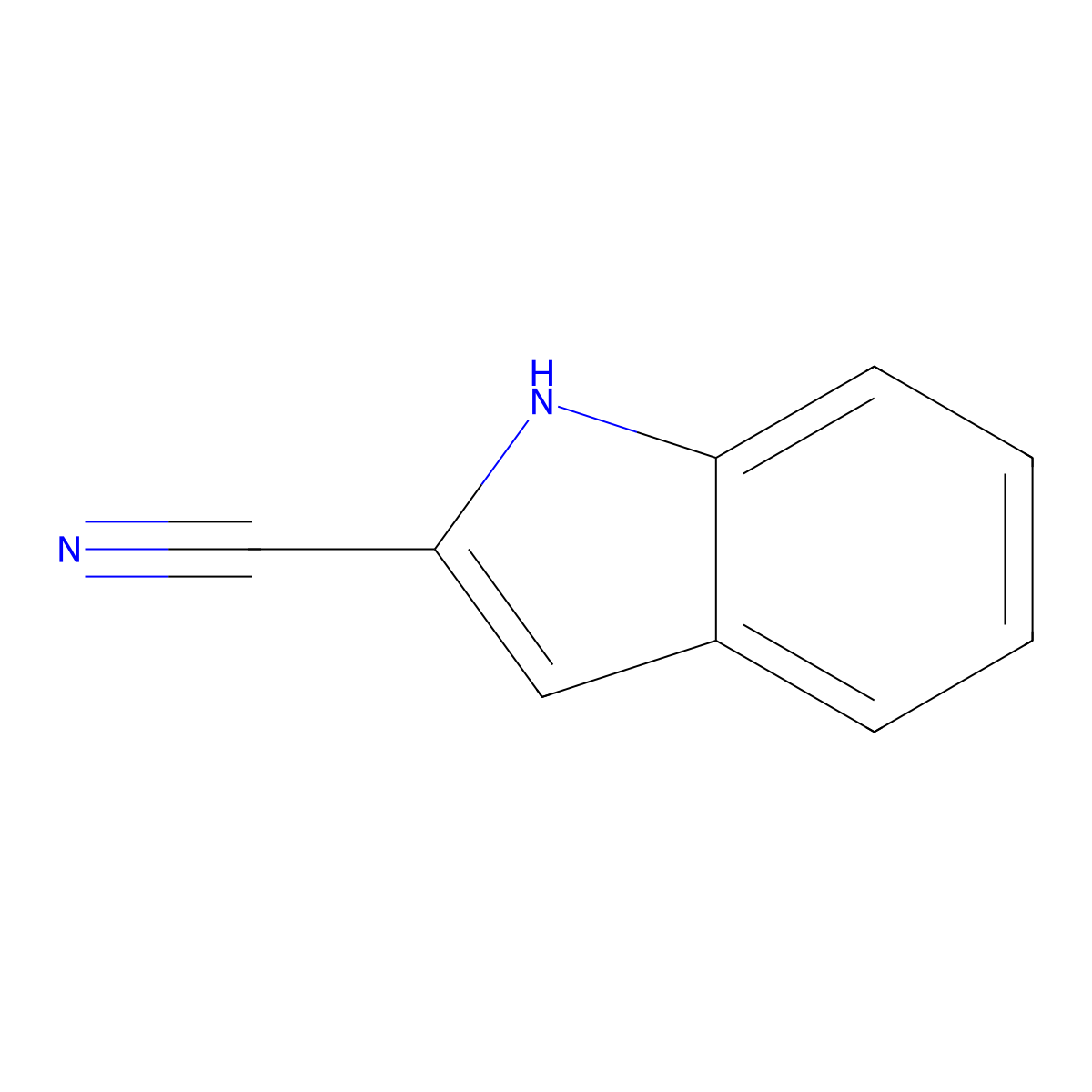 1H-indole-2-carbonitrile molecular structure, CAS 36193-65-4