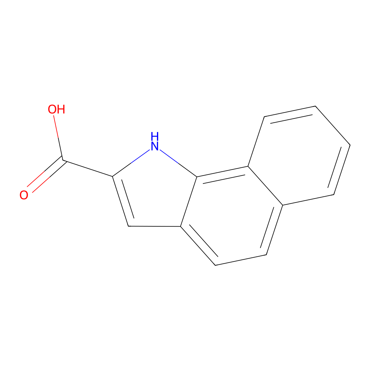 1H-Benzo[g]indole-2-carboxylic acid molecular structure, CAS 36193-80-3