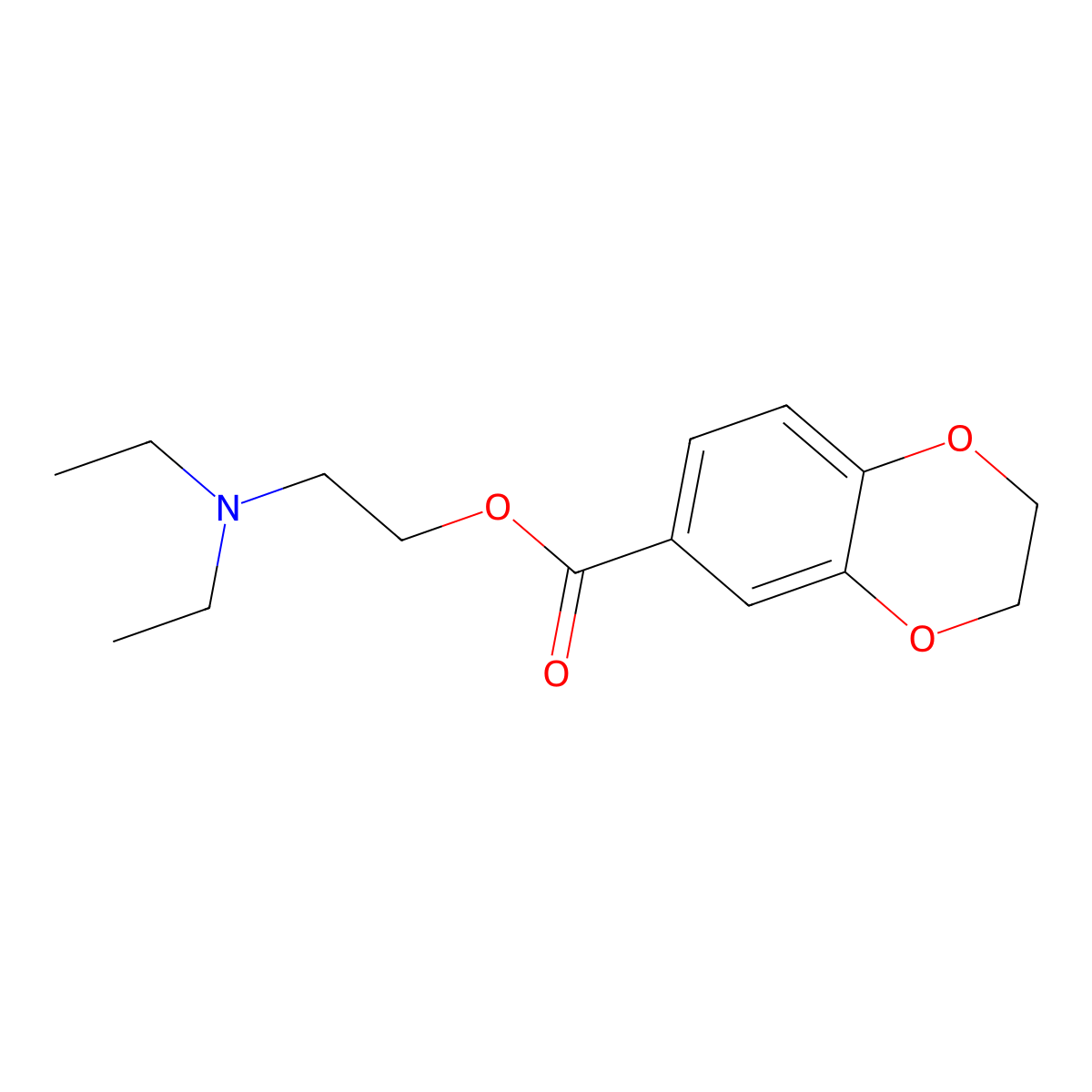 2-(Diethylamino)ethyl 2,3-dihydro-1,4-benzodioxine-6-carboxylate molecular structure, CAS 36194-28-2