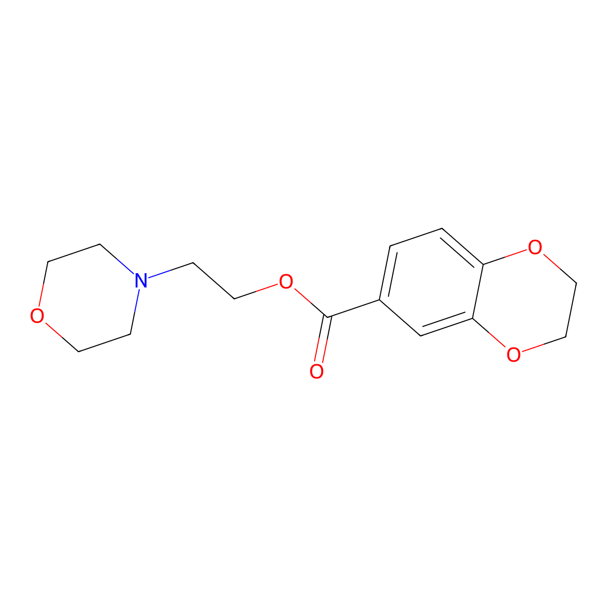 2-(Morpholin-4-yl)ethyl 2,3-dihydro-1,4-benzodioxine-6-carboxylate molecular structure, CAS 36194-32-8
