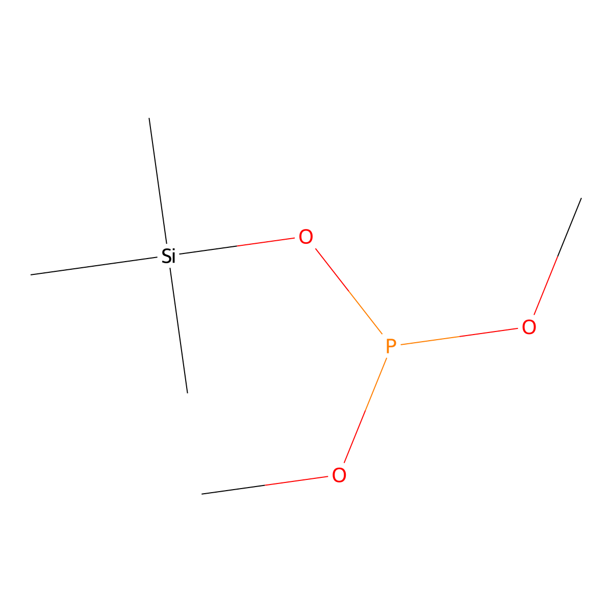 Dimethyl trimethylsilyl phosphite molecular structure, CAS 36198-87-5