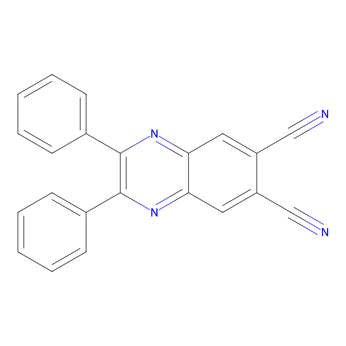 2,3-Diphenylquinoxaline-6,7-dicarbonitrile molecular structure, CAS 361980-89-4