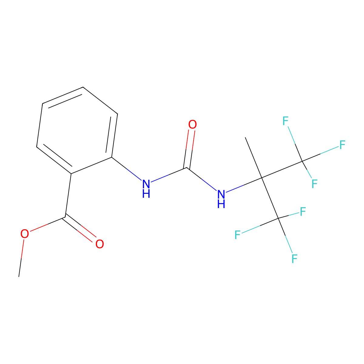 Methyl 2-(3-(1,1,1,3,3,3-hexafluoro-2-methylpropan-2-yl)ureido)benzoate molecular structure, CAS 361981-37-5