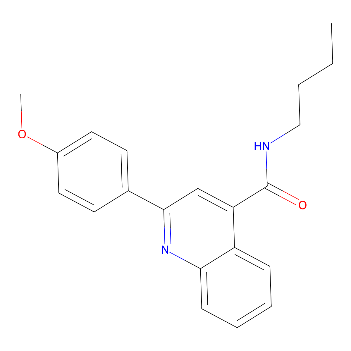 N-butyl-2-(4-methoxyphenyl)quinoline-4-carboxamide molecular structure, CAS 361981-74-0