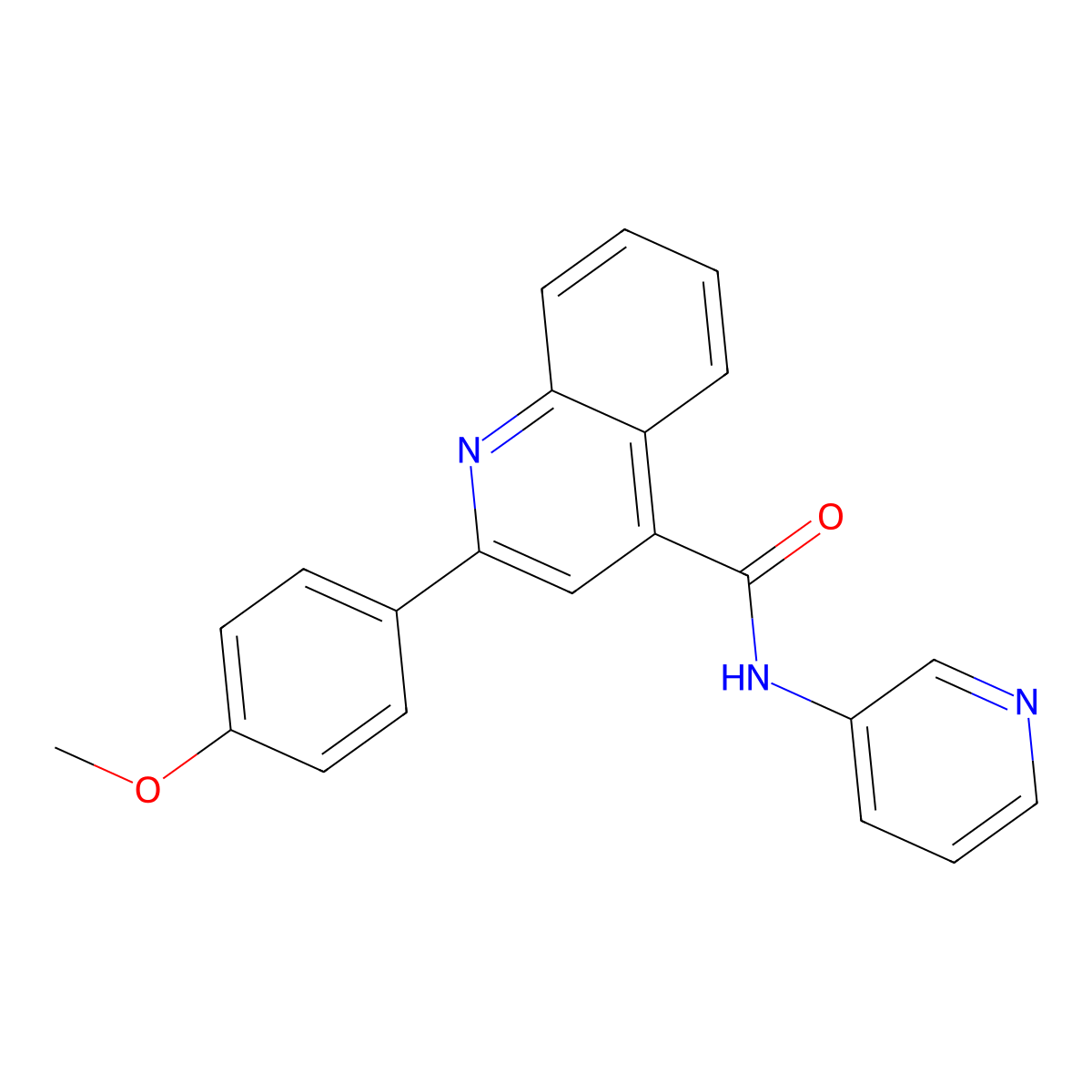 2-(4-methoxyphenyl)-N-(pyridin-3-yl)quinoline-4-carboxamide molecular structure, CAS 361981-92-2