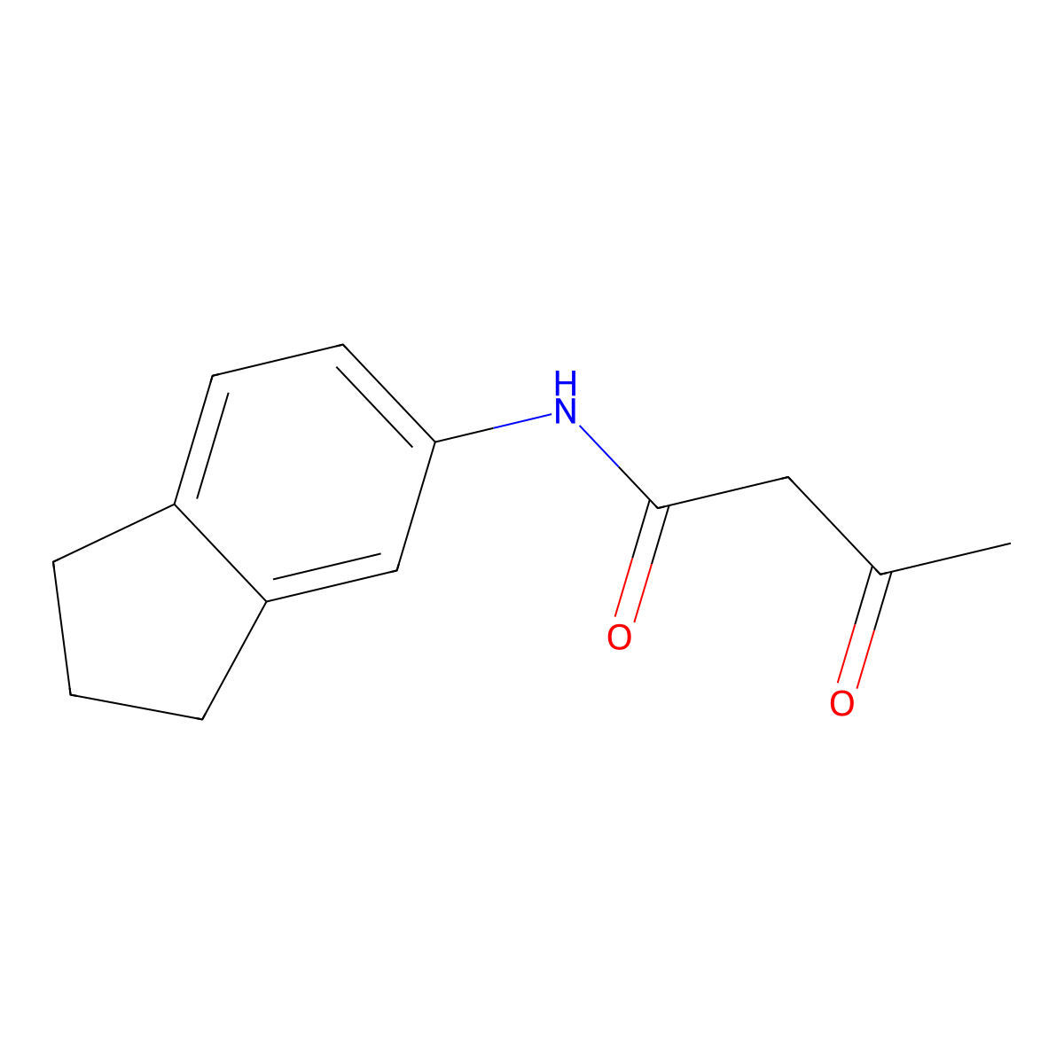 N-(2,3-dihydro-1H-inden-5-yl)-3-oxobutanamide molecular structure, CAS 361982-84-5