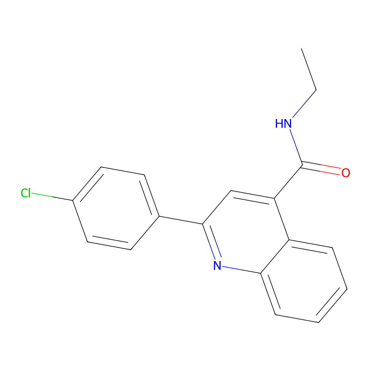 2-(4-chlorophenyl)-N-ethylquinoline-4-carboxamide molecular structure, CAS 361982-99-2