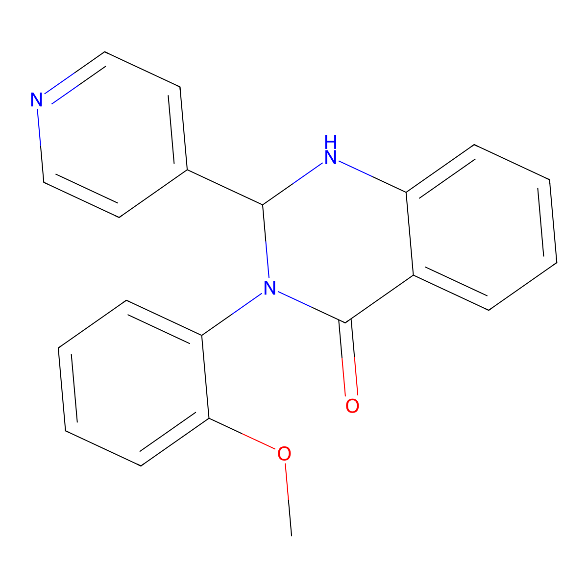 3-(2-Methoxy-phenyl)-2-pyridin-4-yl-2,3-dihydro-1H-quinazolin-4-one molecular structure, CAS 361983-16-6
