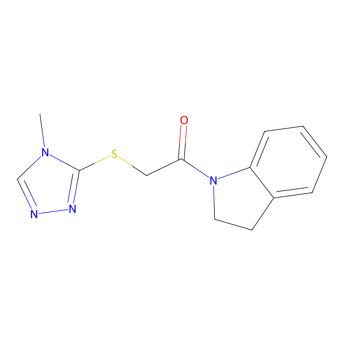 1-(2,3-dihydro-1H-indol-1-yl)-2-[(4-methyl-4H-1,2,4-triazol-3-yl)sulfanyl]ethanone molecular structure, CAS 361983-35-9