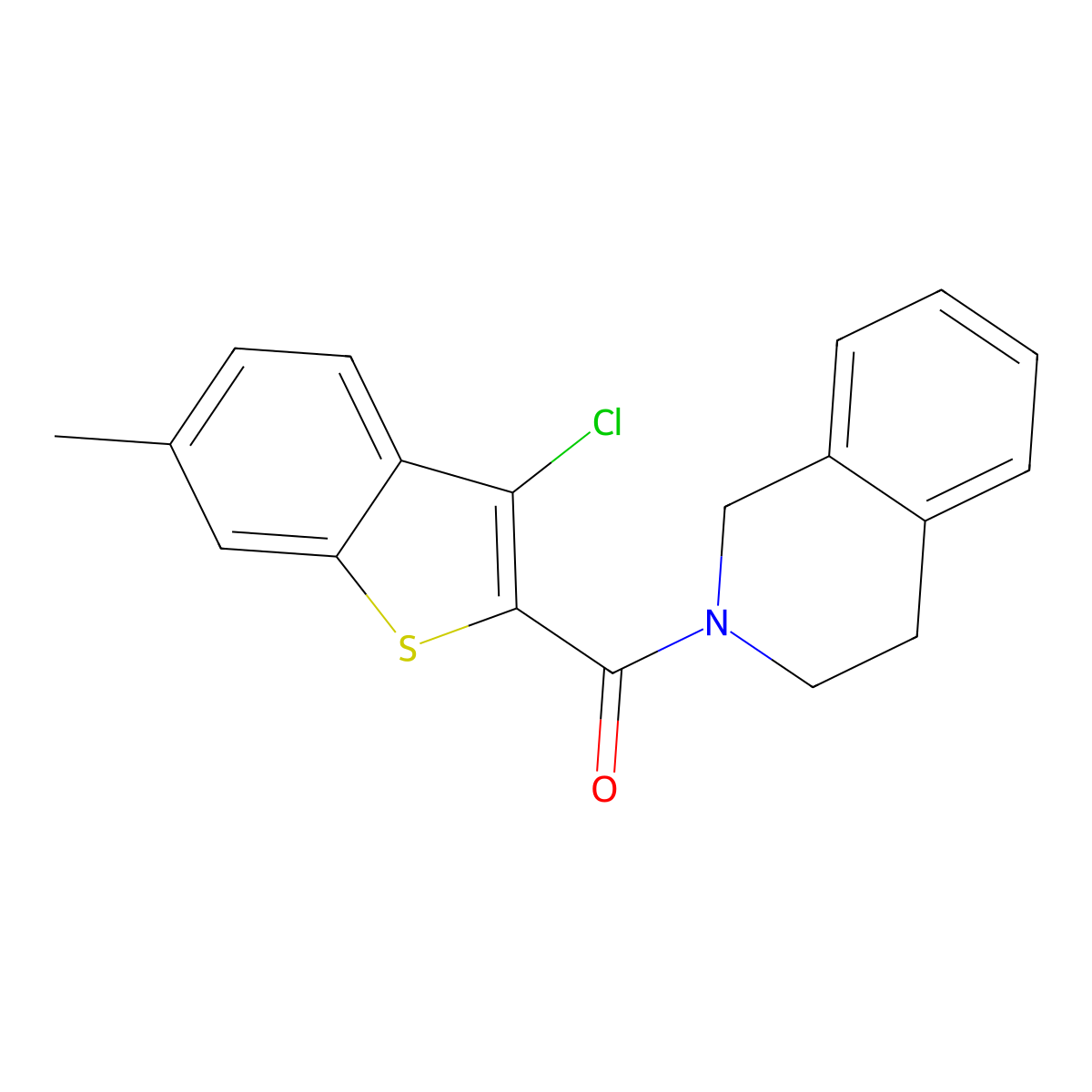 (3-chloro-6-methyl-1-benzothiophen-2-yl)-(3,4-dihydro-1H-isoquinolin-2-yl)methanone molecular structure, CAS 361983-41-7