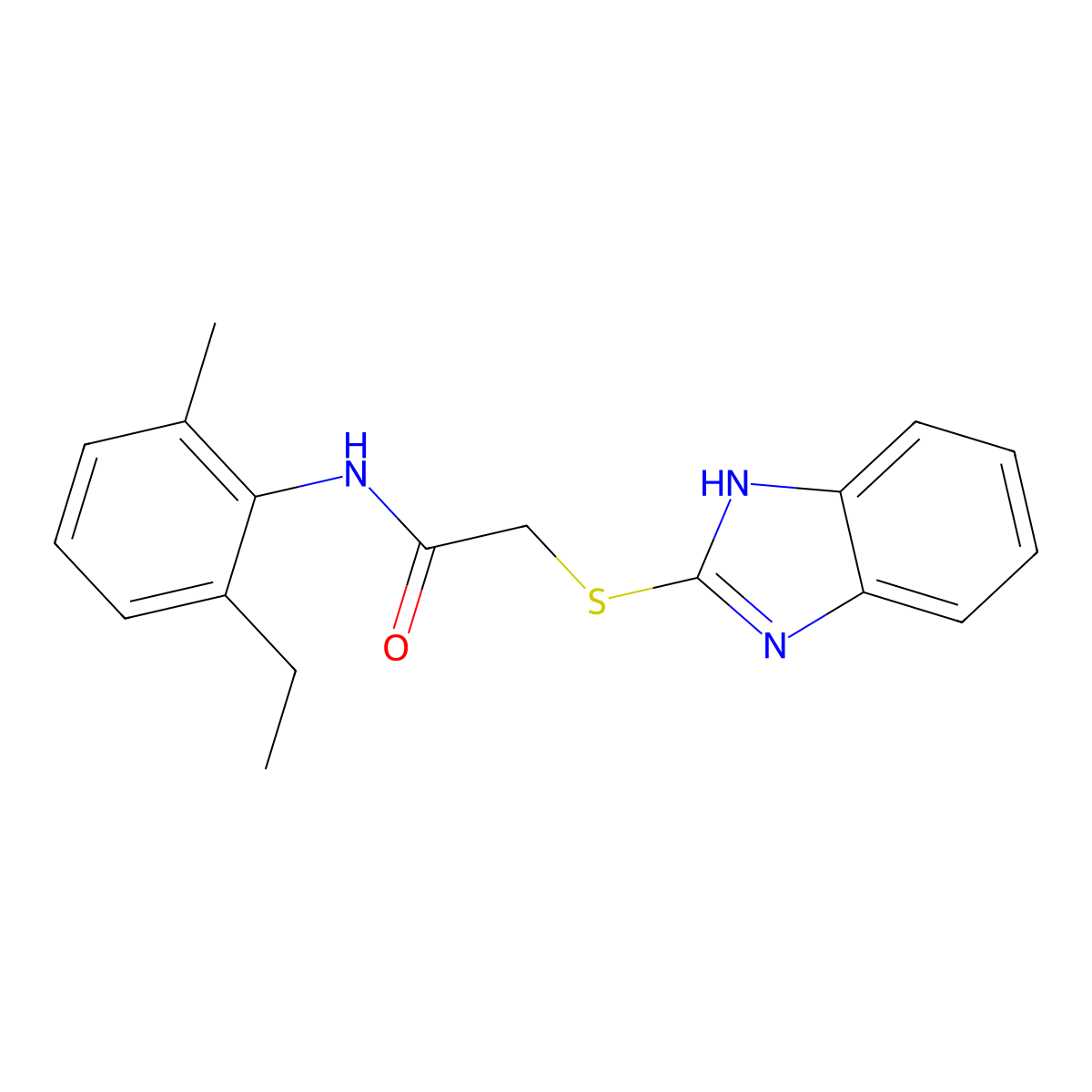 2-(1H-benzimidazol-2-ylsulfanyl)-N-(2-ethyl-6-methylphenyl)acetamide molecular structure, CAS 361983-49-5