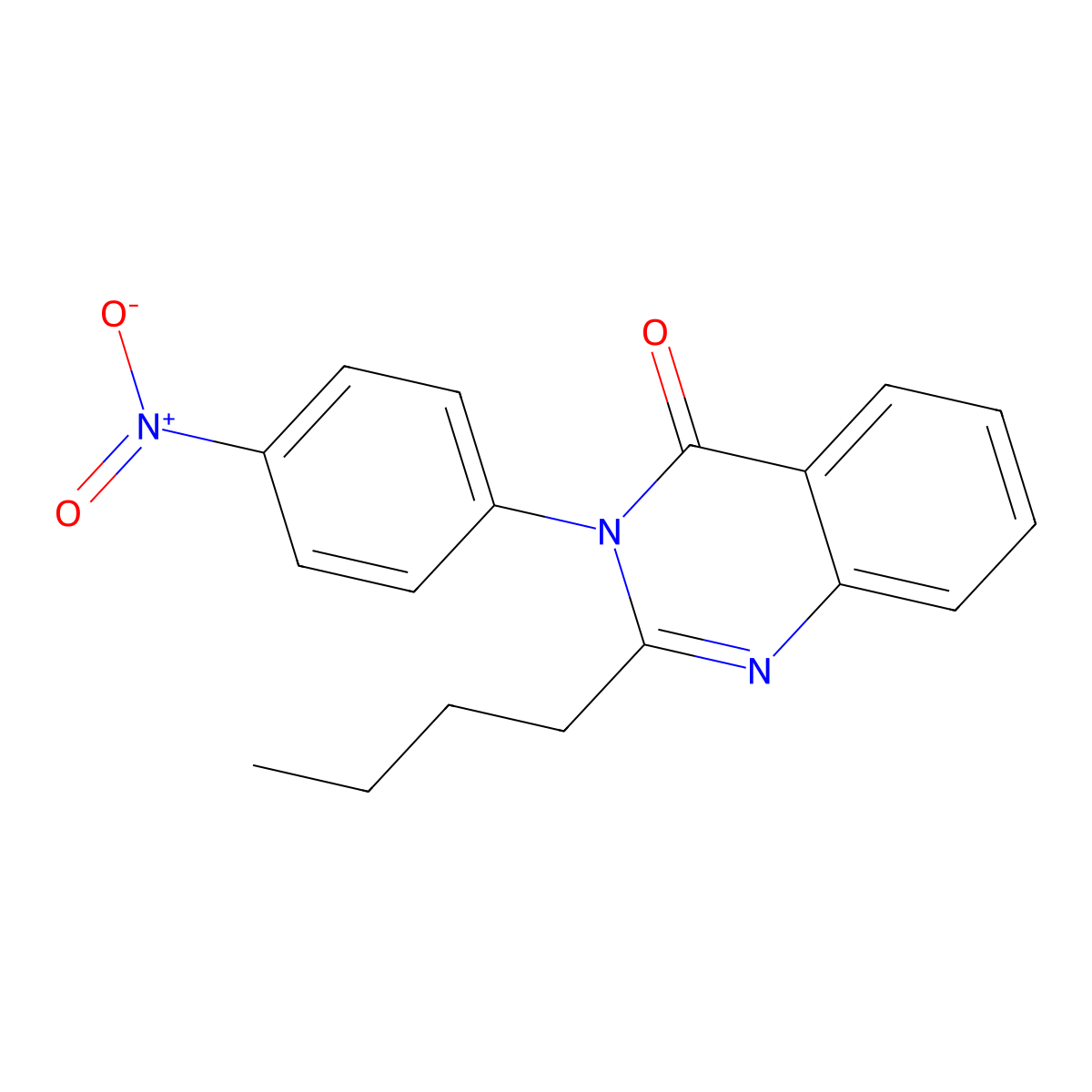 2-Butyl-3-(4-nitrophenyl)quinazolin-4-one molecular structure, CAS 361984-01-2