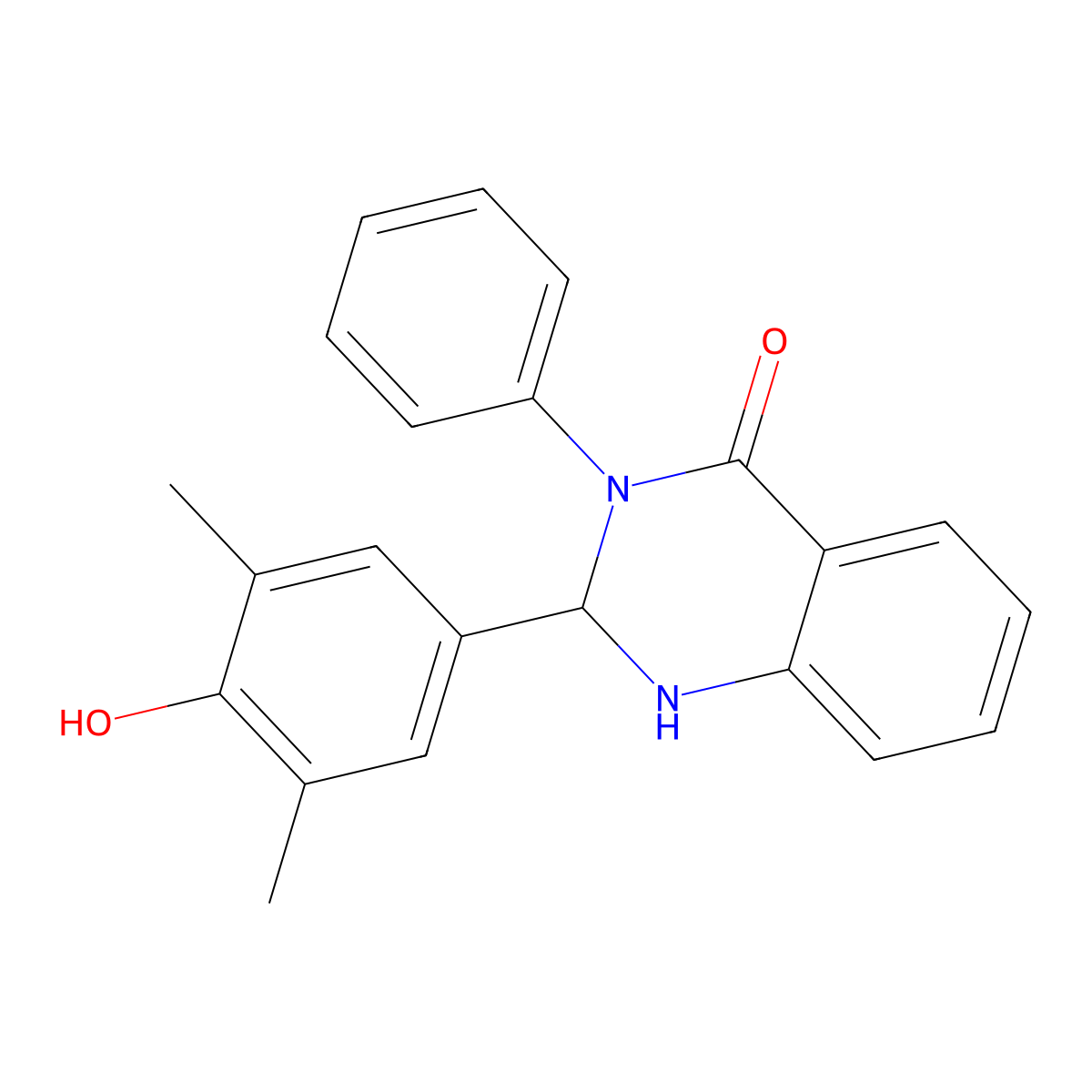 2-(4-hydroxy-3,5-dimethylphenyl)-3-phenyl-2,3-dihydro-4(1H)-quinazolinone molecular structure, CAS 361984-52-3