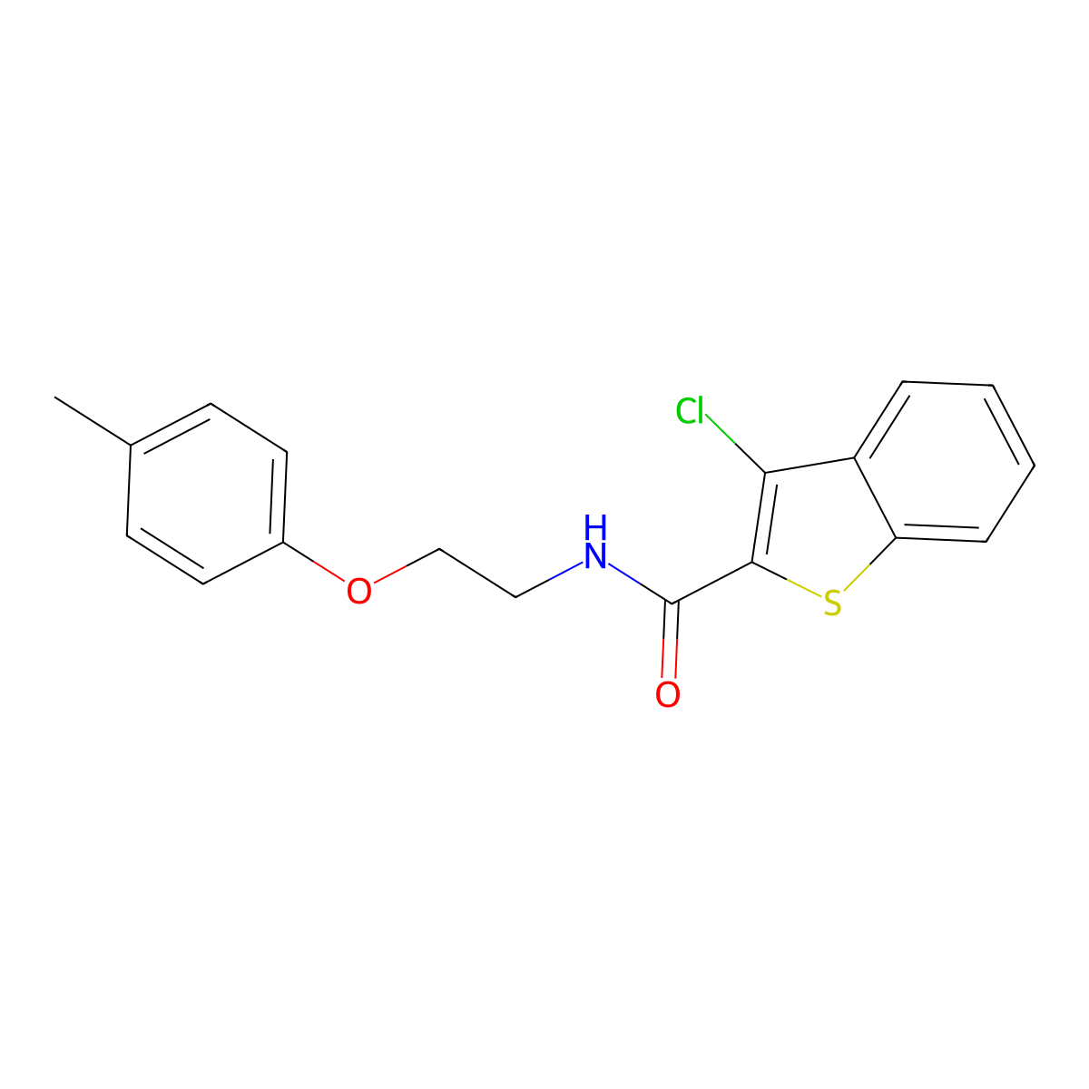 3-chloro-N-[2-(4-methylphenoxy)ethyl]-1-benzothiophene-2-carboxamide molecular structure, CAS 361984-74-9