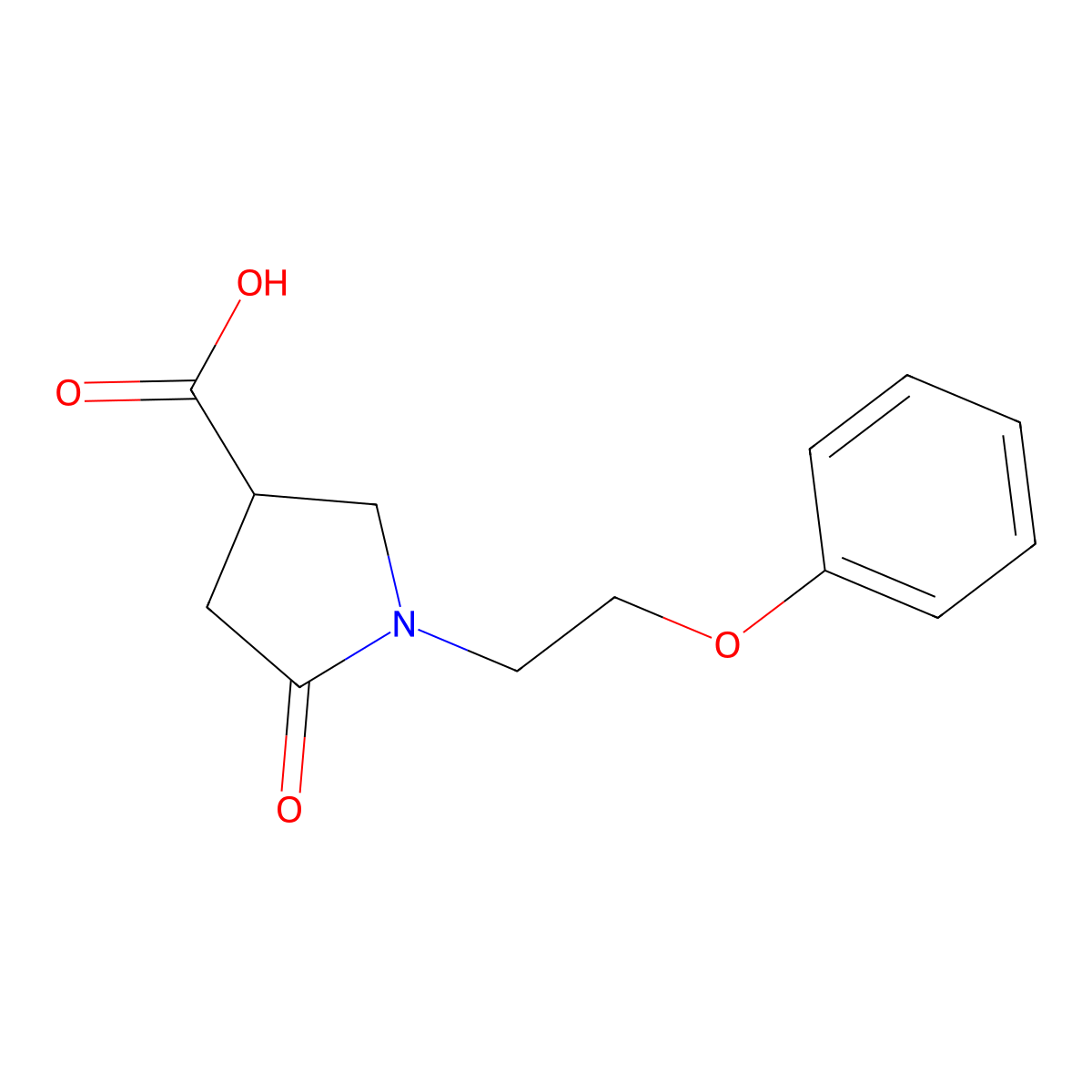 5-Oxo-1-(2-phenoxyethyl)pyrrolidine-3-carboxylic acid molecular structure, CAS 361985-22-0