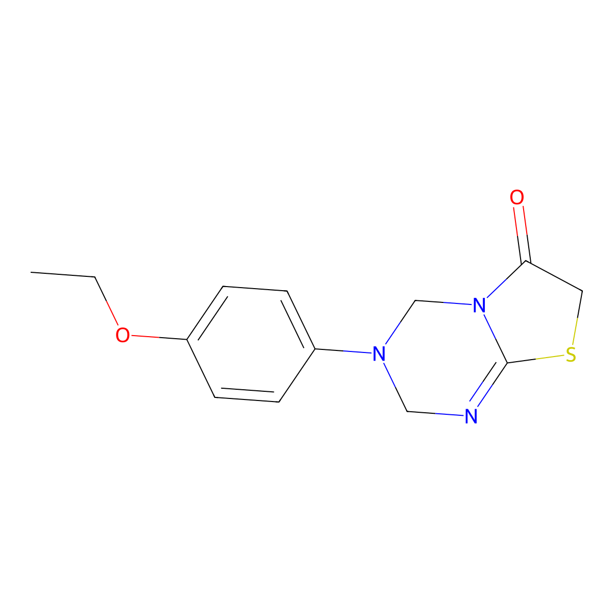 3-(4-ethoxyphenyl)-3,4-dihydro-2H-[1,3]thiazolo[3,2-a][1,3,5]triazin-6(7H)-one molecular structure, CAS 361986-21-2