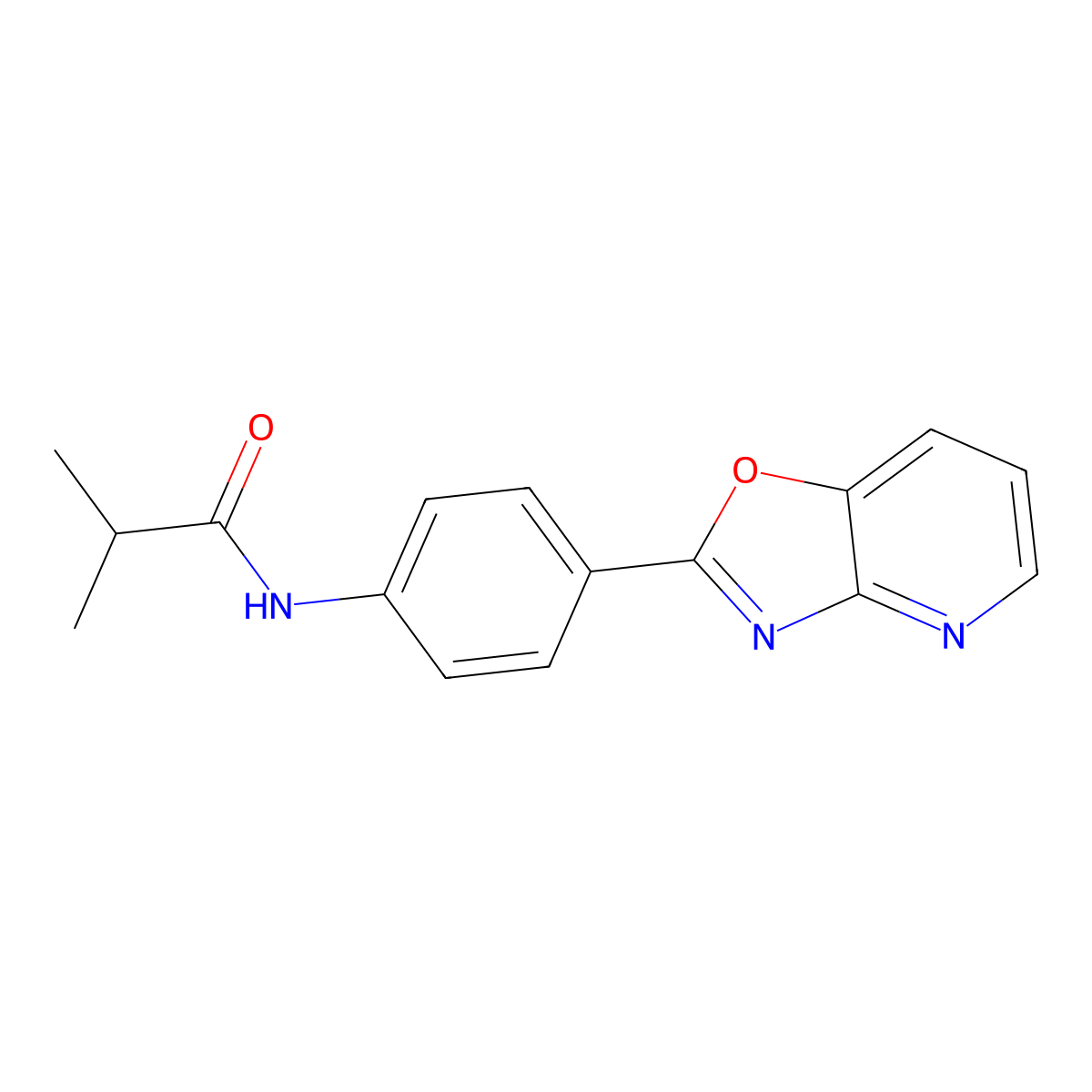2-methyl-N-[4-([1,3]oxazolo[4,5-b]pyridin-2-yl)phenyl]propanamide molecular structure, CAS 361986-41-6