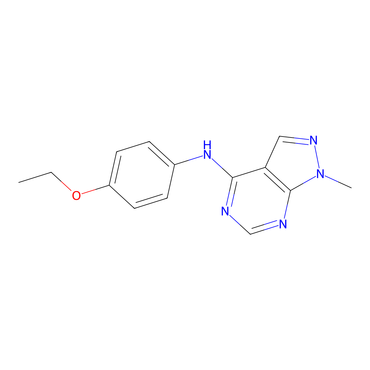 N-(4-ethoxyphenyl)-1-methylpyrazolo[3,4-d]pyrimidin-4-amine molecular structure, CAS 361986-69-8